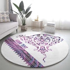 Mawhero Paua shell Kowhaiwhai Taniko Personalised Round Carpet Manta Ray Shark-Turtle Maori Tribal Style