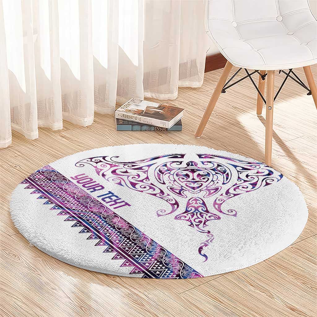 Mawhero Paua shell Kowhaiwhai Taniko Personalised Round Carpet Manta Ray Shark-Turtle Maori Tribal Style