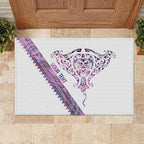 Mawhero Paua shell Kowhaiwhai Taniko Personalised Rubber Doormat Manta Ray Shark-Turtle Maori Tribal Style