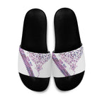 Mawhero Paua shell Kowhaiwhai Taniko Personalised Slide Sandals Manta Ray Shark-Turtle Maori Tribal Style