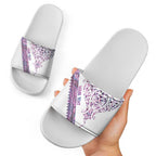 Mawhero Paua shell Kowhaiwhai Taniko Personalised Slide Sandals Manta Ray Shark-Turtle Maori Tribal Style