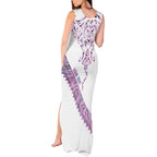 Mawhero Paua shell Kowhaiwhai Taniko Personalised Tank Maxi Dress Manta Ray Shark-Turtle Maori Tribal Style