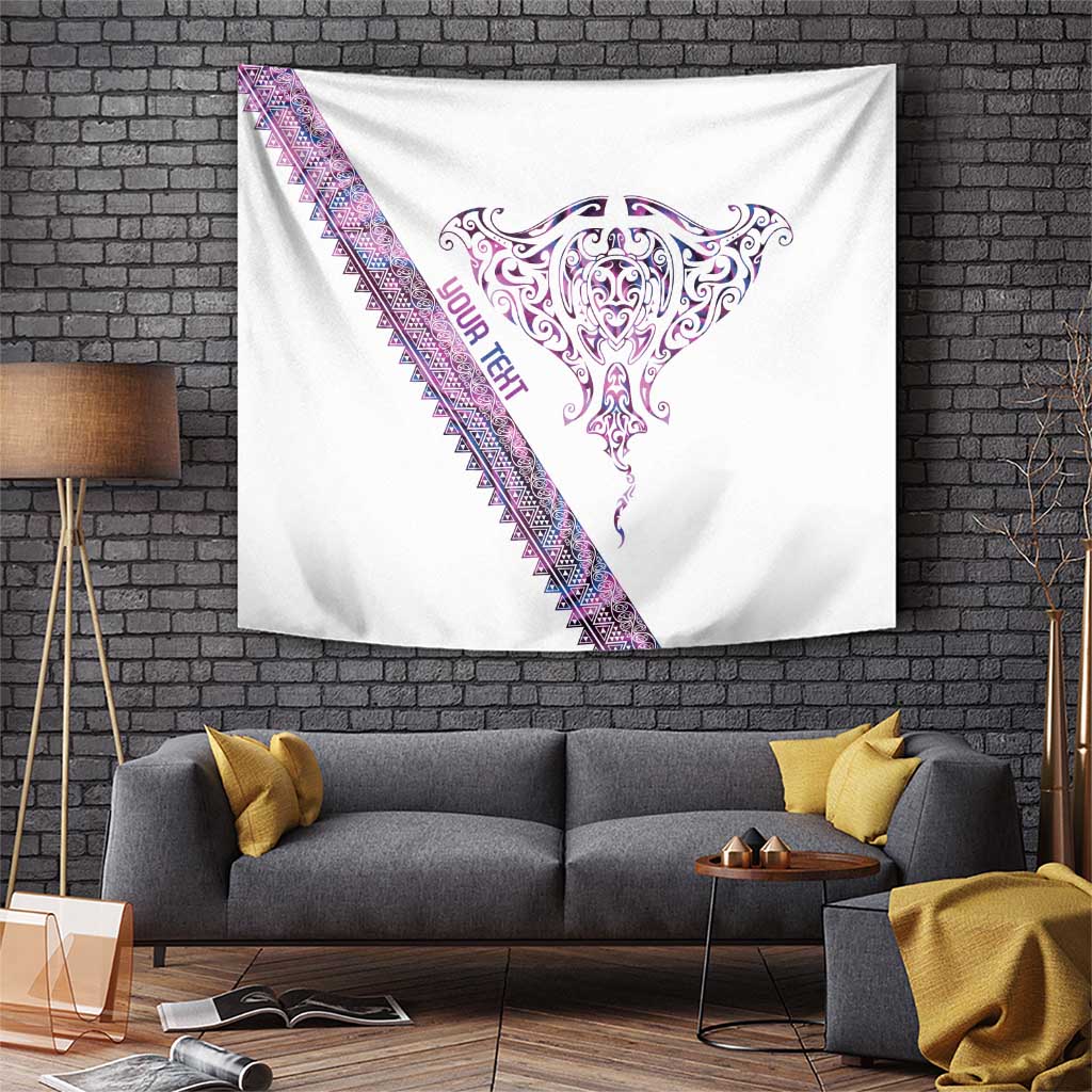 Mawhero Paua shell Kowhaiwhai Taniko Personalised Tapestry Manta Ray Shark-Turtle Maori Tribal Style