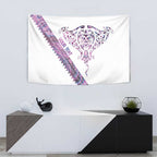 Mawhero Paua shell Kowhaiwhai Taniko Personalised Tapestry Manta Ray Shark-Turtle Maori Tribal Style