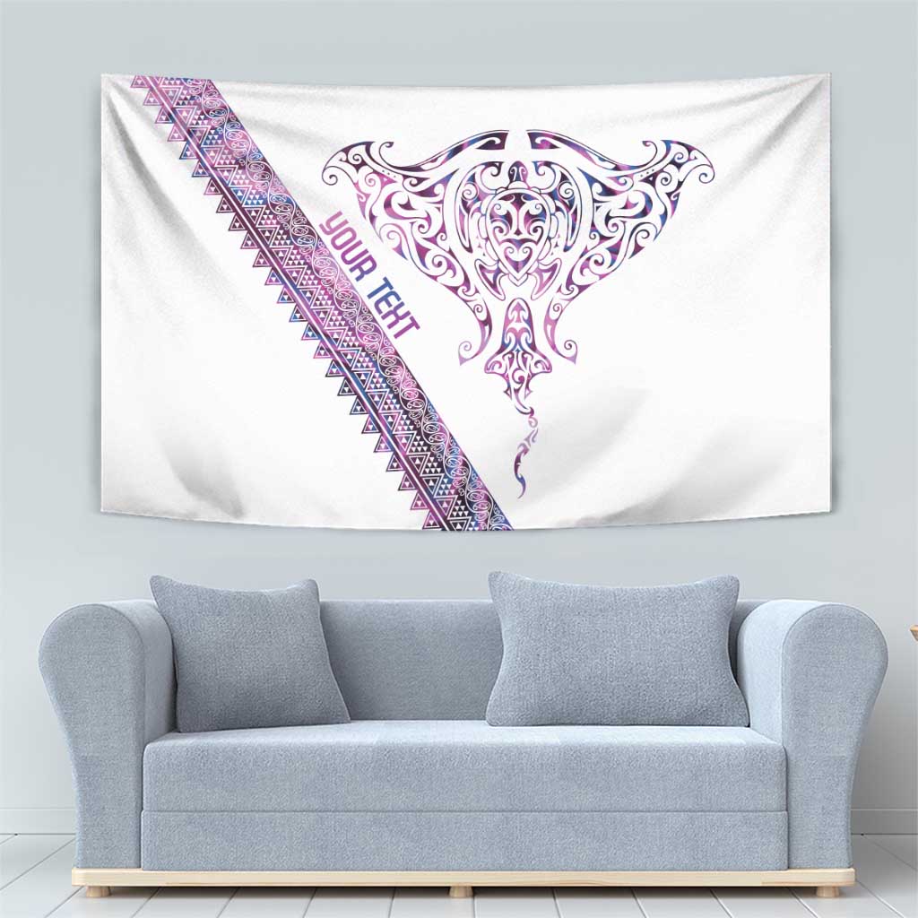 Mawhero Paua shell Kowhaiwhai Taniko Personalised Tapestry Manta Ray Shark-Turtle Maori Tribal Style