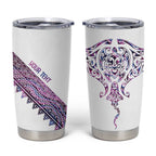 Mawhero Paua shell Kowhaiwhai Taniko Personalised Tumbler Cup Manta Ray Shark-Turtle Maori Tribal Style