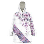 Mawhero Paua shell Kowhaiwhai Taniko Personalised Wearable Blanket Hoodie Manta Ray Shark-Turtle Maori Tribal Style