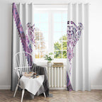 Mawhero Paua shell Kowhaiwhai Taniko Personalised Window Curtain Manta Ray Shark-Turtle Maori Tribal Style