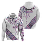 Mawhero Paua shell Kowhaiwhai Taniko Personalised Zip Hoodie Manta Ray Shark-Turtle Maori Tribal Style