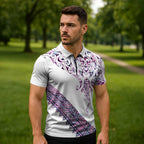 Mawhero Paua shell Kowhaiwhai Taniko Personalised Zipper Polo Shirt Manta Ray Shark-Turtle Maori Tribal Style