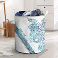 Kahui Whetu Paua shell Kowhaiwhai Taniko Personalised Laundry Basket Taniwha Maori Tribal Style