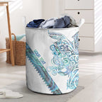 Kahui Whetu Paua shell Kowhaiwhai Taniko Personalised Laundry Basket Taniwha Maori Tribal Style
