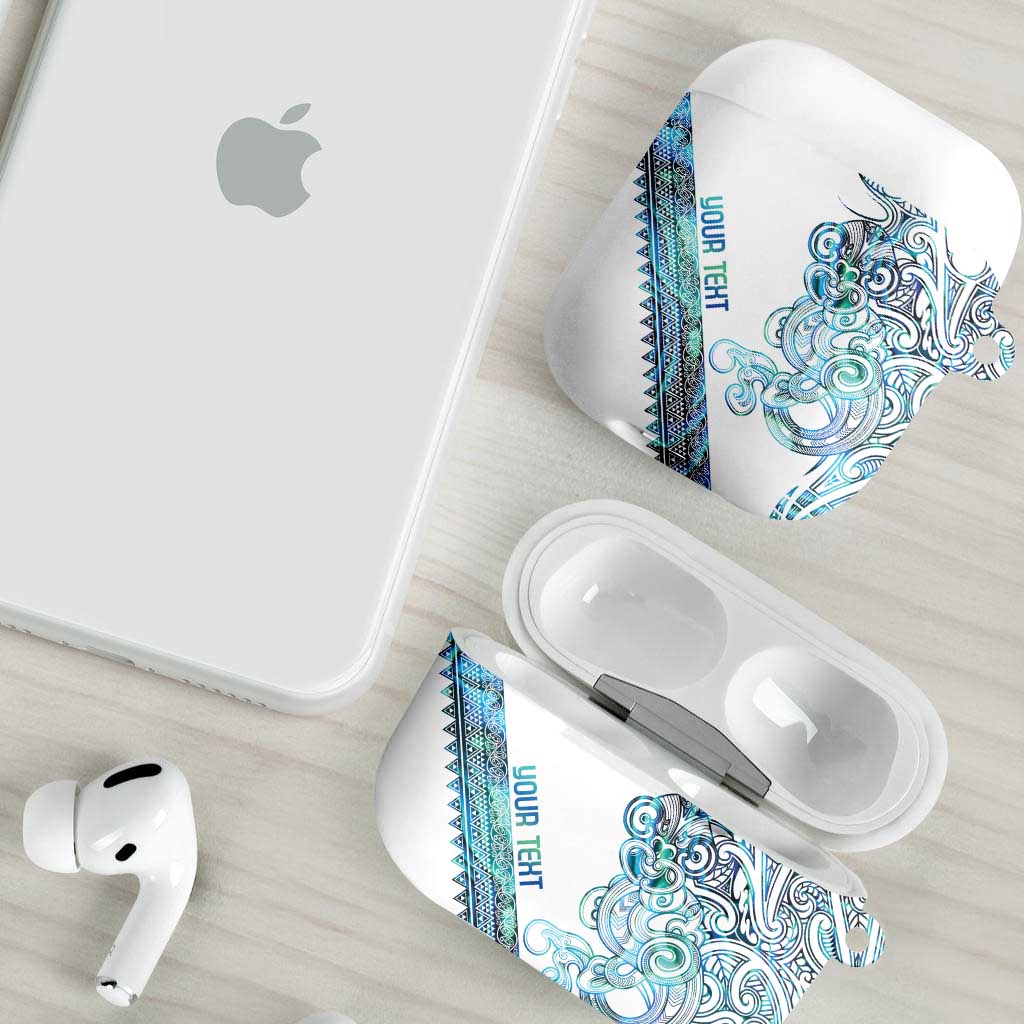 Kahui Whetu Paua shell Kowhaiwhai Taniko Personalised AirPods Case Taniwha Maori Tribal Style