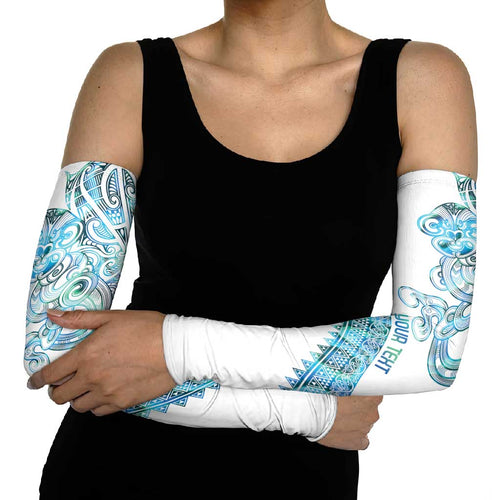 Kahui Whetu Paua shell Kowhaiwhai Taniko Personalised Arm Sleeves Taniwha Maori Tribal Style