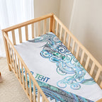 Kahui Whetu Paua shell Kowhaiwhai Taniko Personalised Baby Bed Cover Taniwha Maori Tribal Style