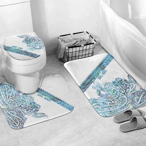 Kahui Whetu Paua shell Kowhaiwhai Taniko Personalised Bathroom Set Taniwha Maori Tribal Style