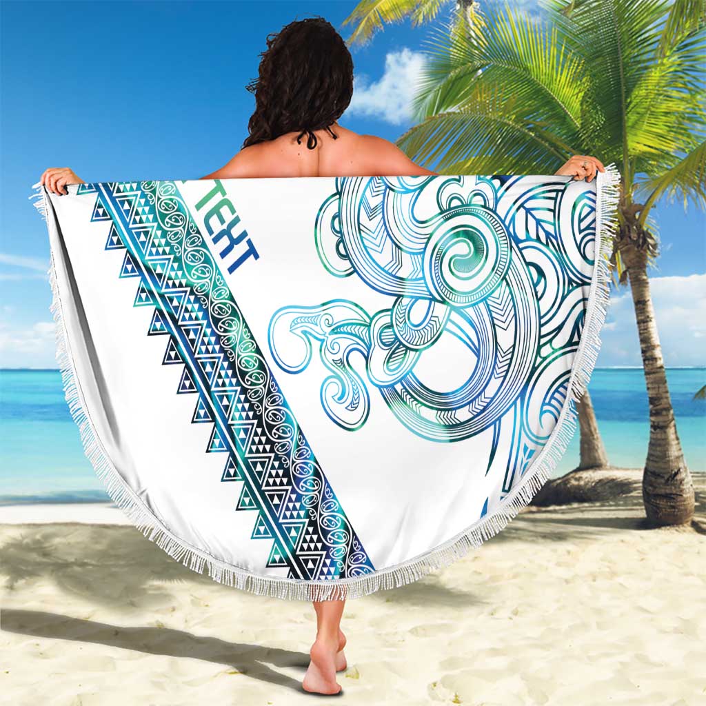 Kahui Whetu Paua shell Kowhaiwhai Taniko Personalised Beach Blanket Taniwha Maori Tribal Style
