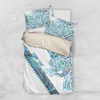 Kahui Whetu Paua shell Kowhaiwhai Taniko Personalised Bedding Set Taniwha Maori Tribal Style