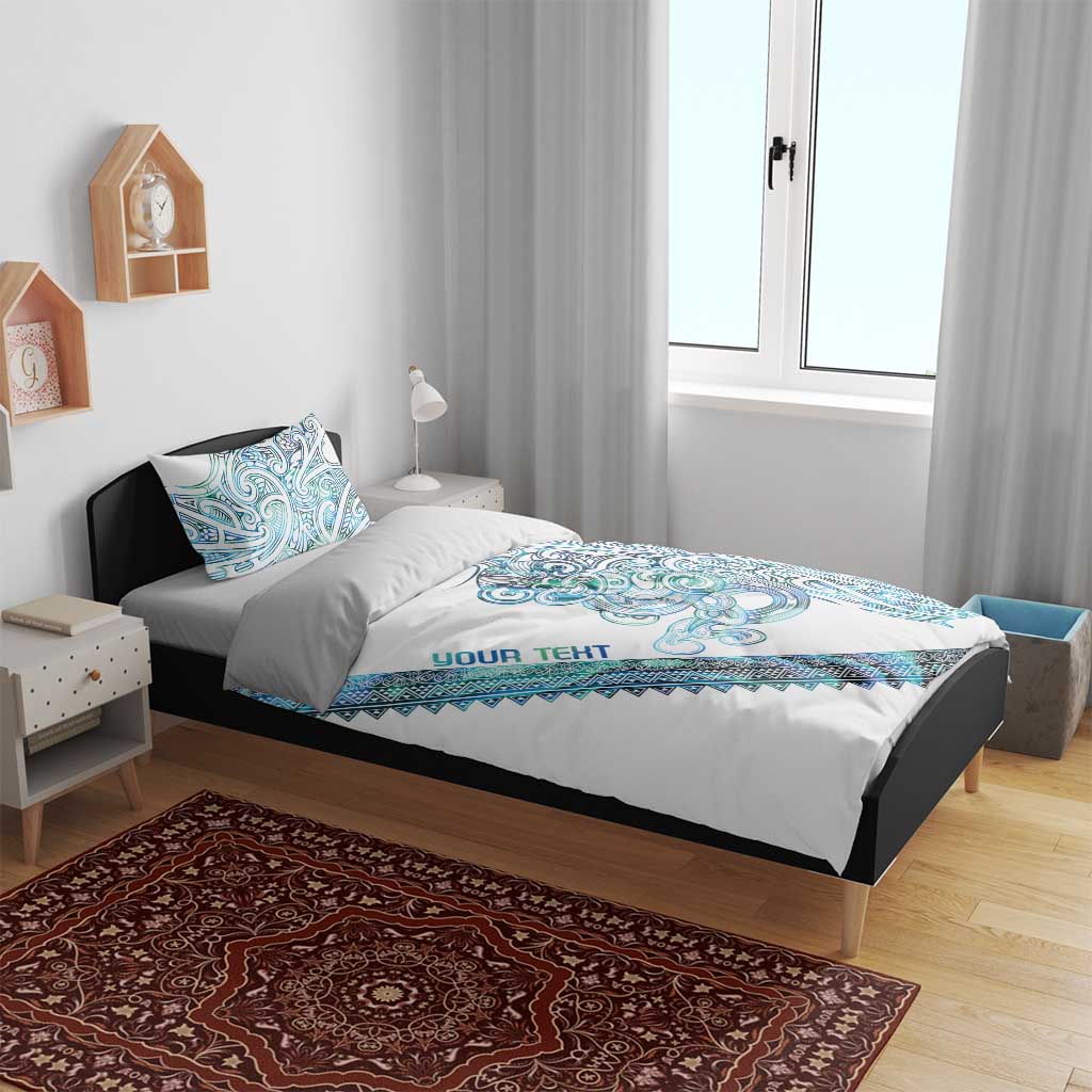 Kahui Whetu Paua shell Kowhaiwhai Taniko Personalised Bedding Set Taniwha Maori Tribal Style