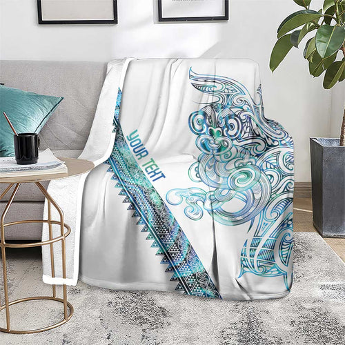 Kahui Whetu Paua shell Kowhaiwhai Taniko Personalised Blanket Taniwha Maori Tribal Style