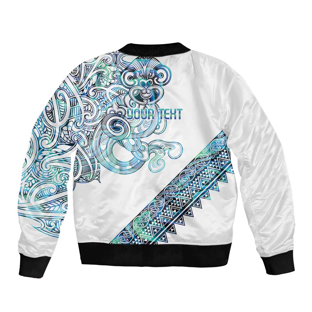 Kahui Whetu Paua shell Kowhaiwhai Taniko Personalised Bomber Jacket Taniwha Maori Tribal Style