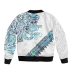 Kahui Whetu Paua shell Kowhaiwhai Taniko Personalised Bomber Jacket Taniwha Maori Tribal Style