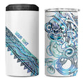 Kahui Whetu Paua shell Kowhaiwhai Taniko Personalised 4 in 1 Can Cooler Tumbler Taniwha Maori Tribal Style