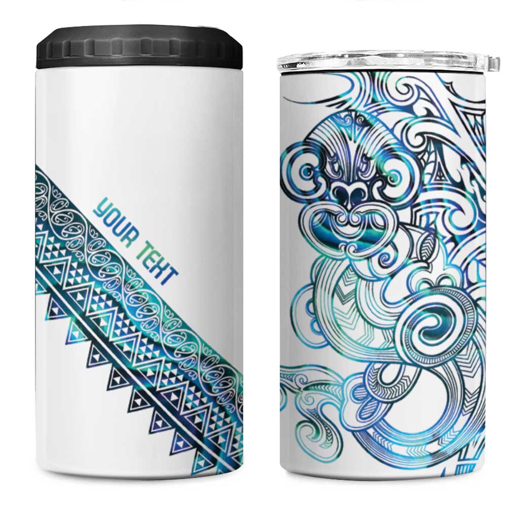 Kahui Whetu Paua shell Kowhaiwhai Taniko Personalised 4 in 1 Can Cooler Tumbler Taniwha Maori Tribal Style