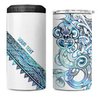 Kahui Whetu Paua shell Kowhaiwhai Taniko Personalised 4 in 1 Can Cooler Tumbler Taniwha Maori Tribal Style