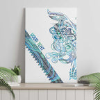 Kahui Whetu Paua shell Kowhaiwhai Taniko Personalised Canvas Wall Art Taniwha Maori Tribal Style