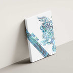 Kahui Whetu Paua shell Kowhaiwhai Taniko Personalised Canvas Wall Art Taniwha Maori Tribal Style