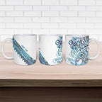 Kahui Whetu Paua shell Kowhaiwhai Taniko Personalised Ceramic Mug Taniwha Maori Tribal Style