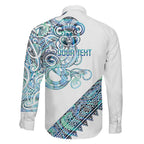 Kahui Whetu Paua shell Kowhaiwhai Taniko Personalised Family Matching Long Sleeve Bodycon Dress and Hawaiian Shirt Taniwha Maori Tribal Style