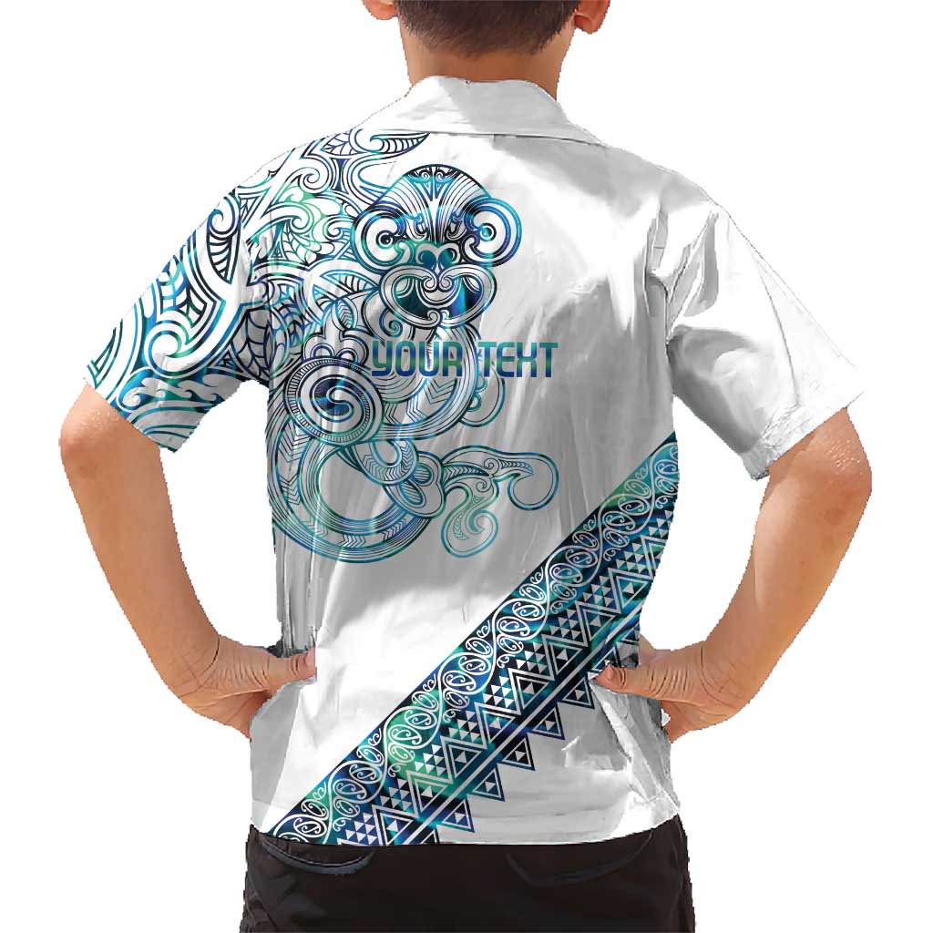 Kahui Whetu Paua shell Kowhaiwhai Taniko Personalised Family Matching Mermaid Dress and Hawaiian Shirt Taniwha Maori Tribal Style