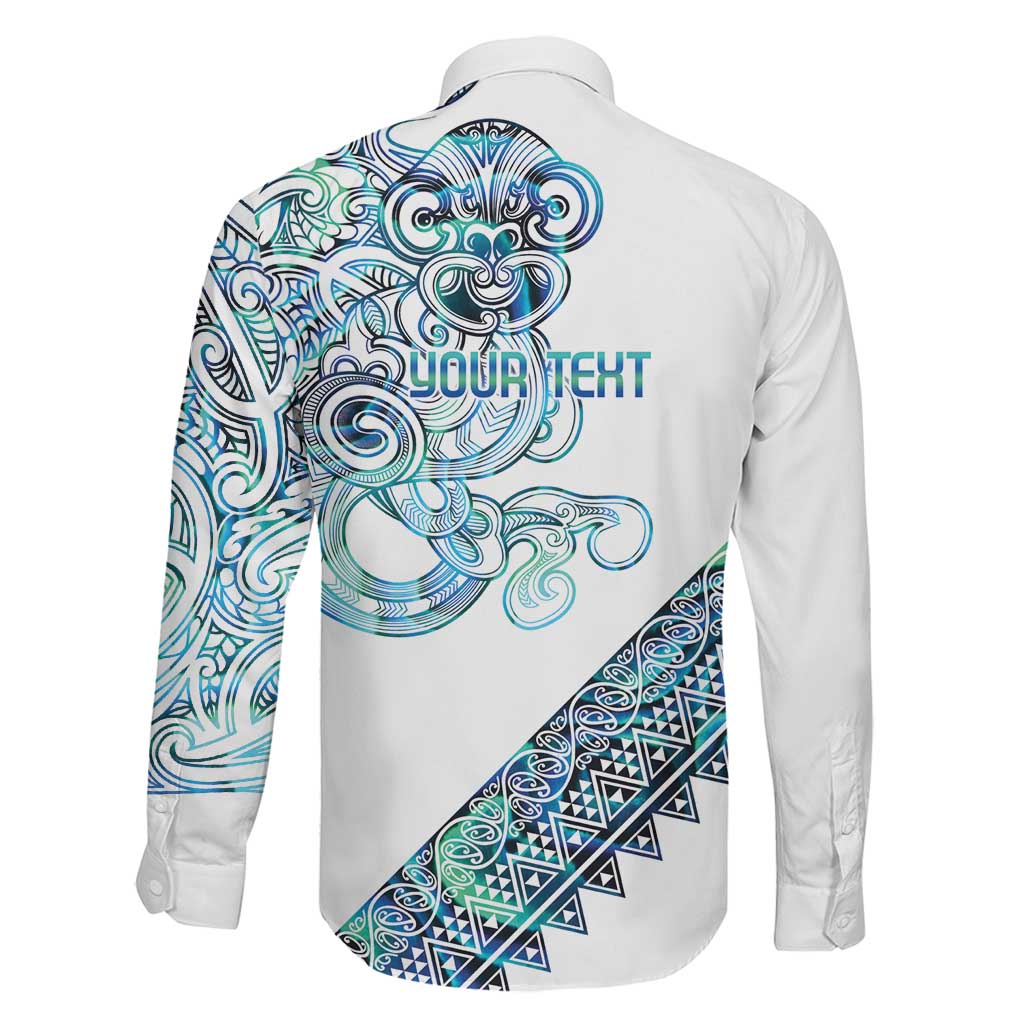 Kahui Whetu Paua shell Kowhaiwhai Taniko Personalised Family Matching Short Sleeve Bodycon Dress and Hawaiian Shirt Taniwha Maori Tribal Style