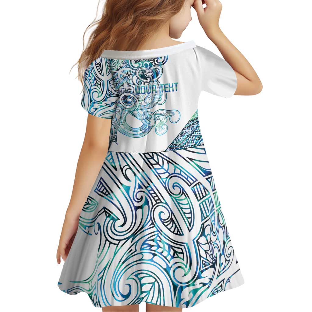Kahui Whetu Paua shell Kowhaiwhai Taniko Personalised Family Matching Summer Maxi Dress and Hawaiian Shirt Taniwha Maori Tribal Style