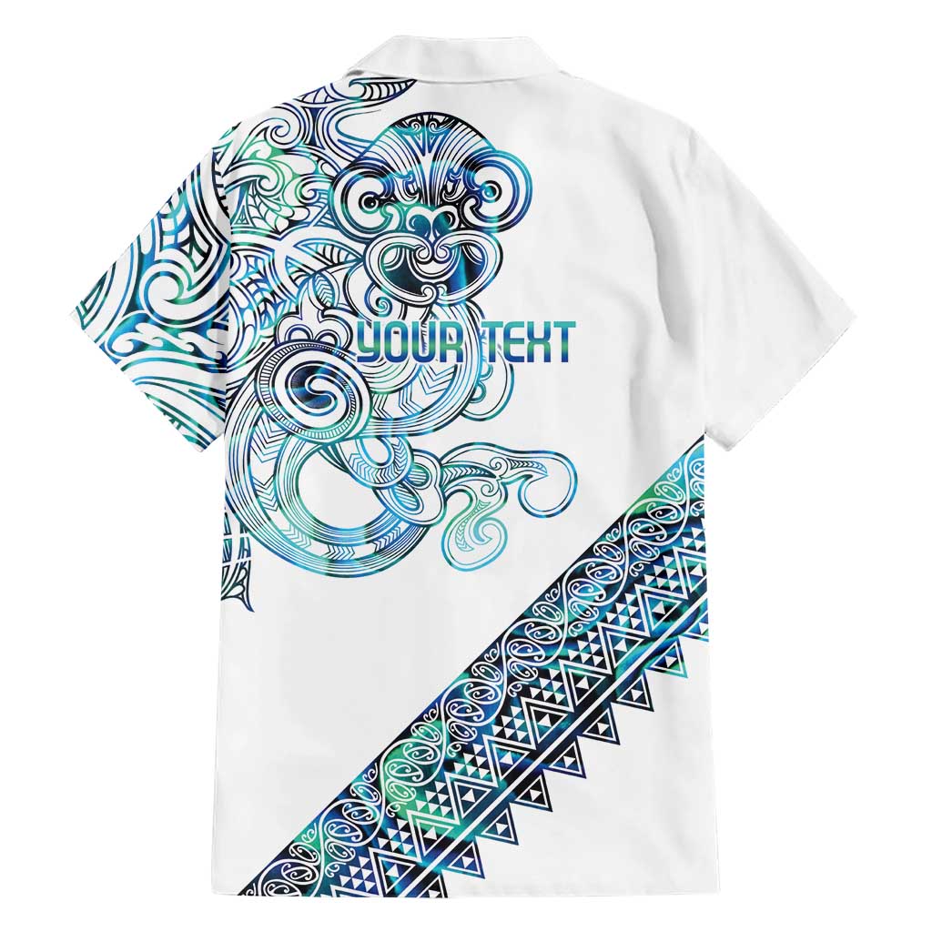 Kahui Whetu Paua shell Kowhaiwhai Taniko Personalised Family Matching Summer Maxi Dress and Hawaiian Shirt Taniwha Maori Tribal Style