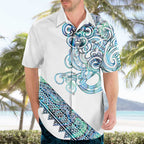 Kahui Whetu Paua shell Kowhaiwhai Taniko Personalised Hawaiian Shirt Taniwha Maori Tribal Style