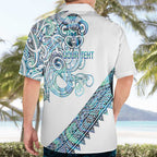 Kahui Whetu Paua shell Kowhaiwhai Taniko Personalised Hawaiian Shirt Taniwha Maori Tribal Style