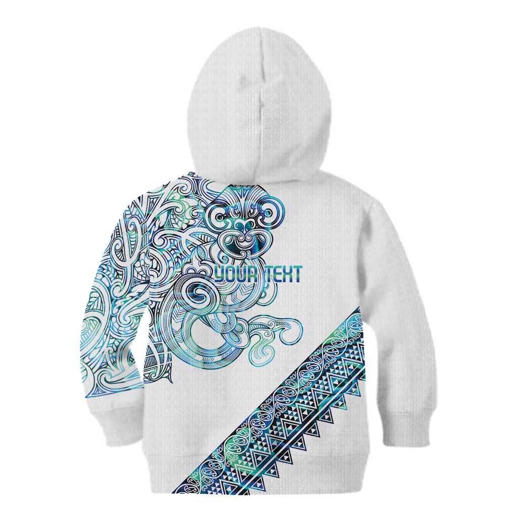 Kahui Whetu Paua shell Kowhaiwhai Taniko Personalised Kid Hoodie Taniwha Maori Tribal Style