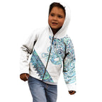 Kahui Whetu Paua shell Kowhaiwhai Taniko Personalised Kid Hoodie Taniwha Maori Tribal Style