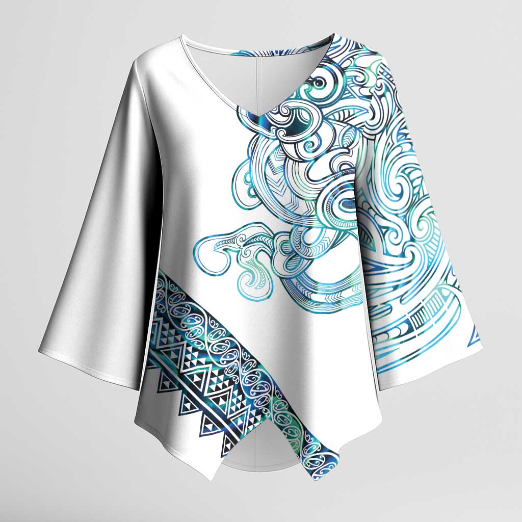 Kahui Whetu Paua shell Kowhaiwhai Taniko Personalised Kimono Sleeve Blouse Taniwha Maori Tribal Style