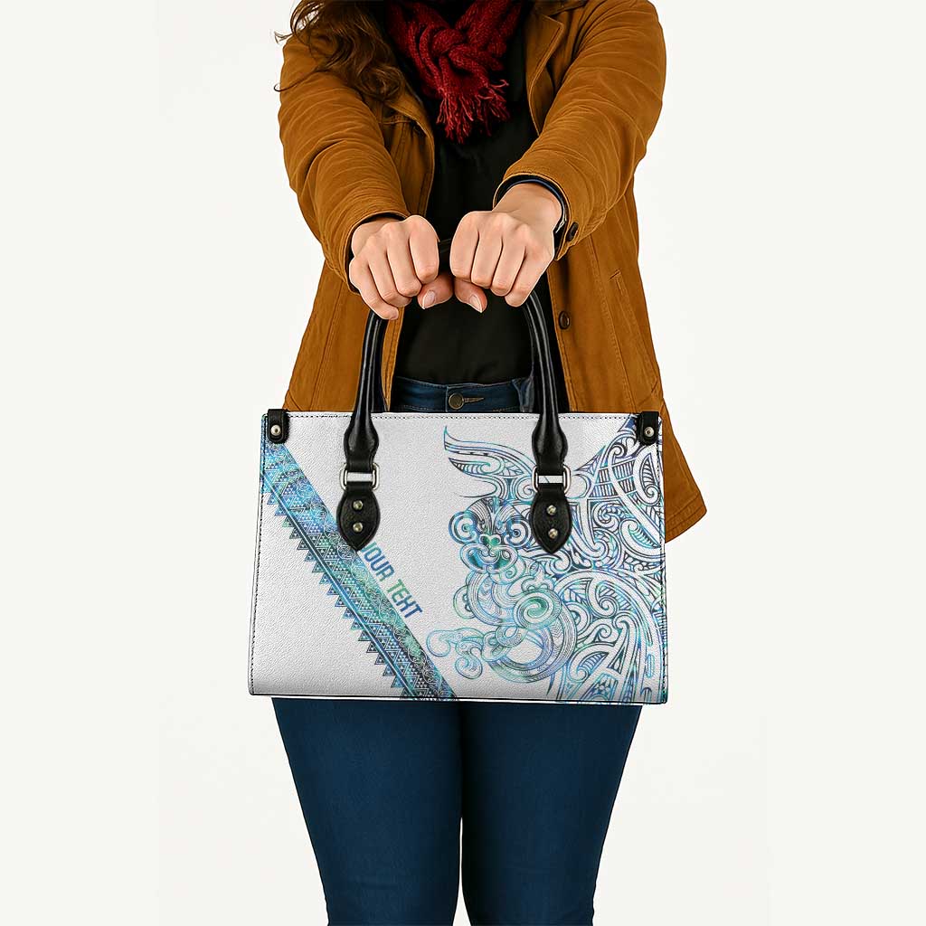 Kahui Whetu Paua shell Kowhaiwhai Taniko Personalised Leather Bag Taniwha Maori Tribal Style