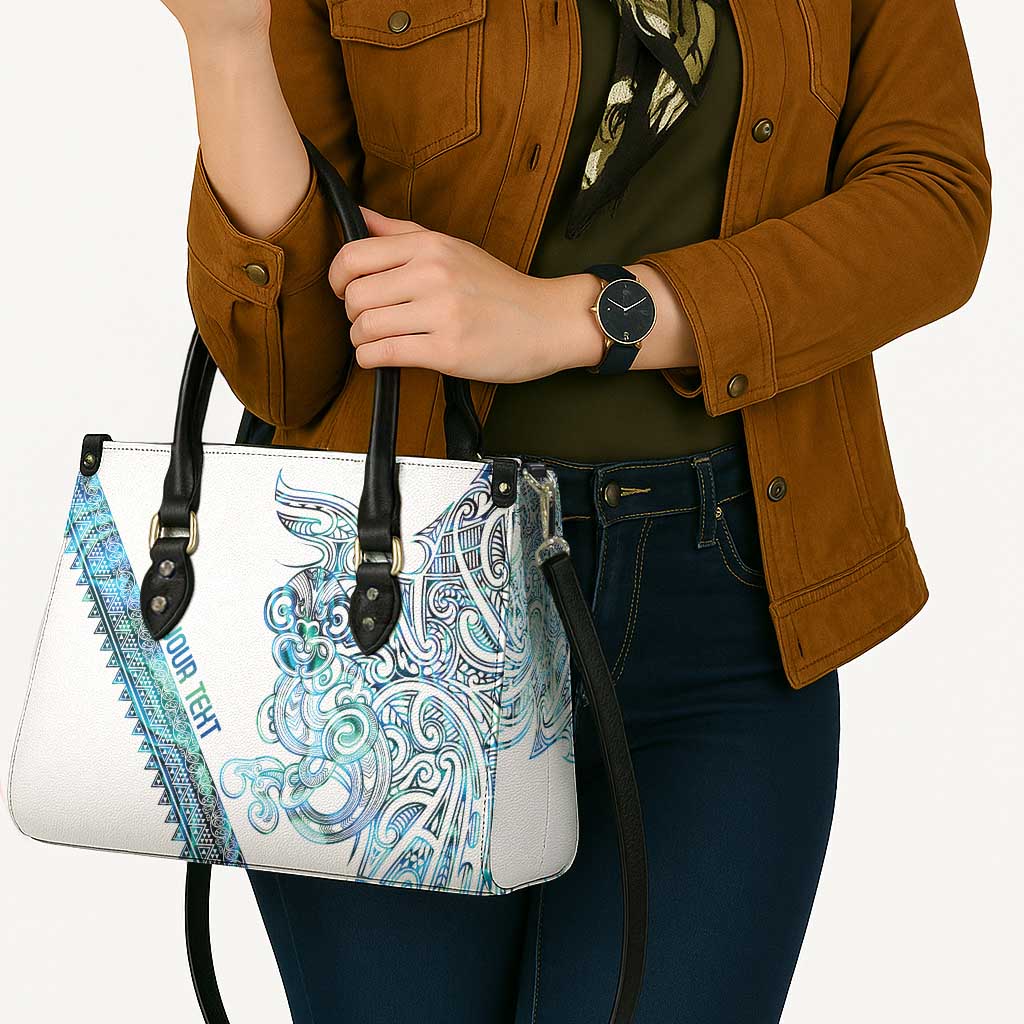 Kahui Whetu Paua shell Kowhaiwhai Taniko Personalised Leather Bag Taniwha Maori Tribal Style