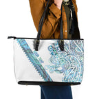 Kahui Whetu Paua shell Kowhaiwhai Taniko Personalised Leather Tote Bag Taniwha Maori Tribal Style