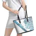 Kahui Whetu Paua shell Kowhaiwhai Taniko Personalised Leather Tote Bag Taniwha Maori Tribal Style
