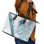 Kahui Whetu Paua shell Kowhaiwhai Taniko Personalised Leather Tote Bag Taniwha Maori Tribal Style