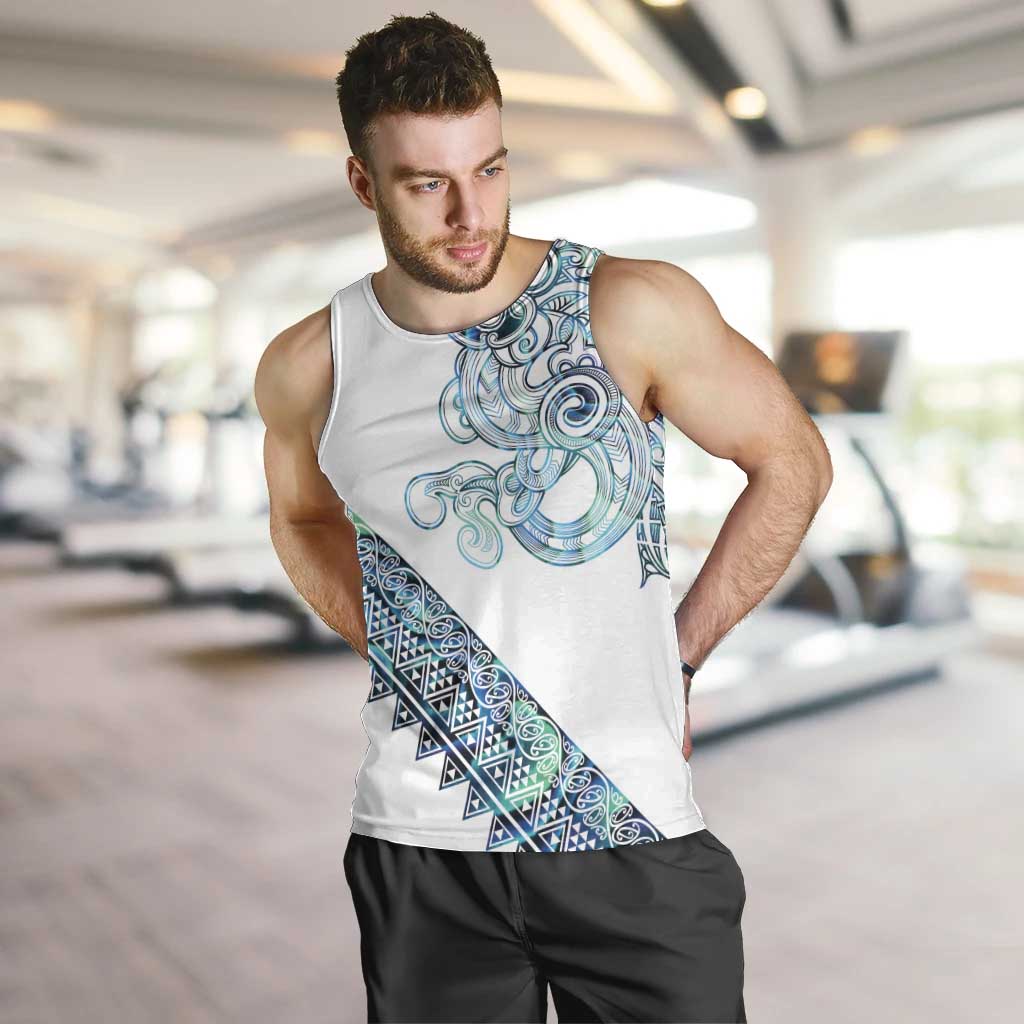 Kahui Whetu Paua shell Kowhaiwhai Taniko Personalised Men Tank Top Taniwha Maori Tribal Style