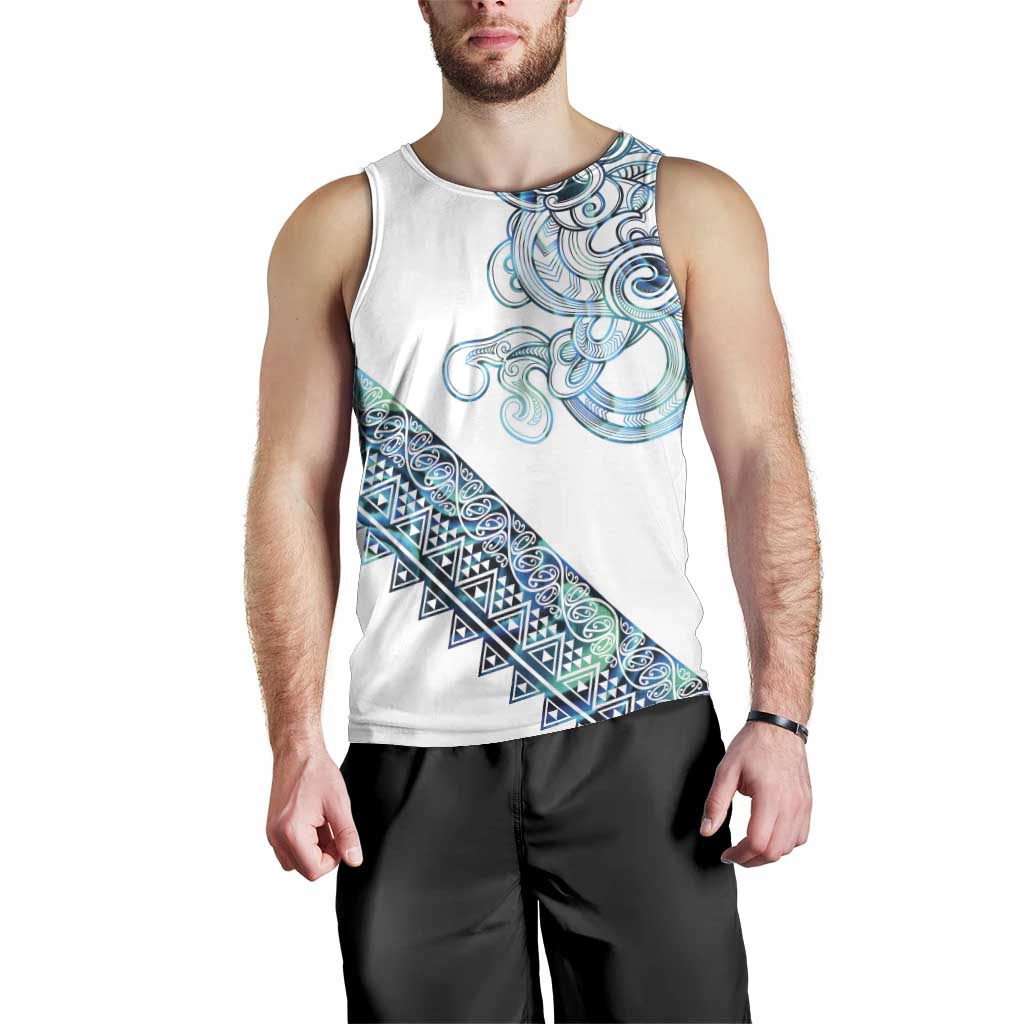 Kahui Whetu Paua shell Kowhaiwhai Taniko Personalised Men Tank Top Taniwha Maori Tribal Style