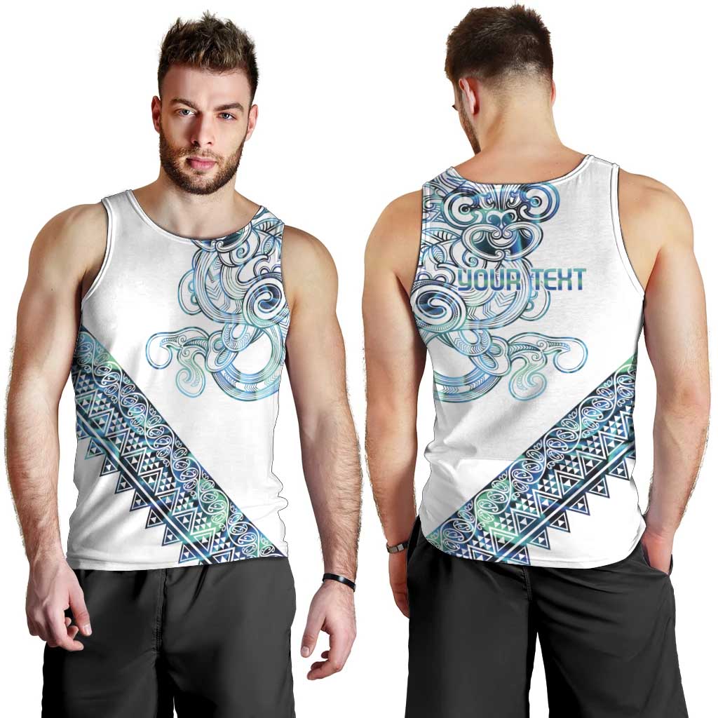 Kahui Whetu Paua shell Kowhaiwhai Taniko Personalised Men Tank Top Taniwha Maori Tribal Style